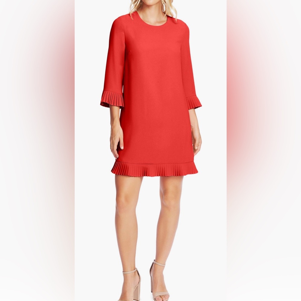 Pleat Detail Moss Crepe Shift Dress - Like New!